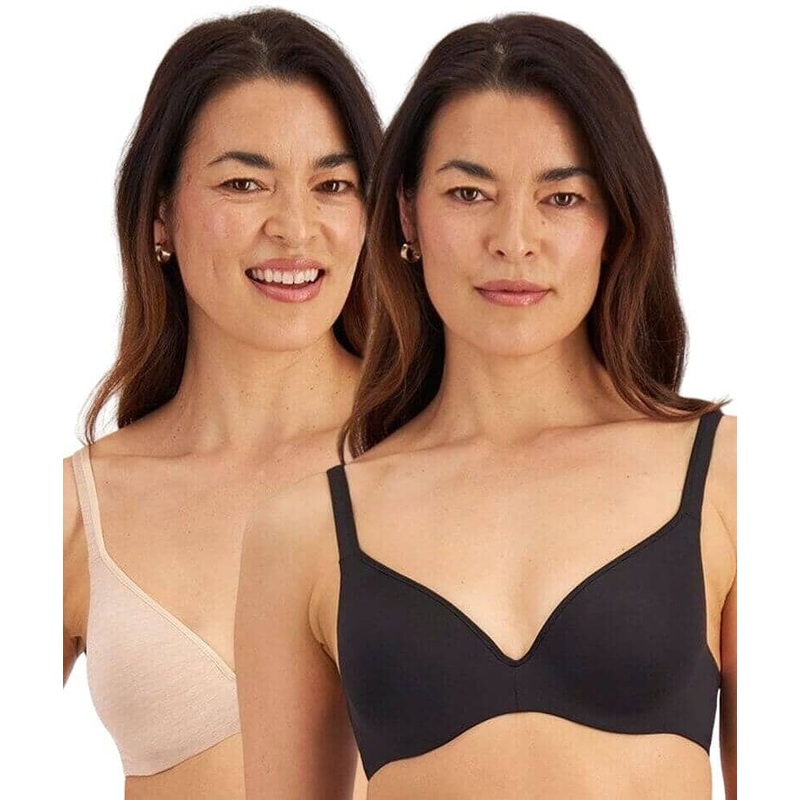 Berlei New Barely There Contour Bra 2 Pack – Black/Skin 32A