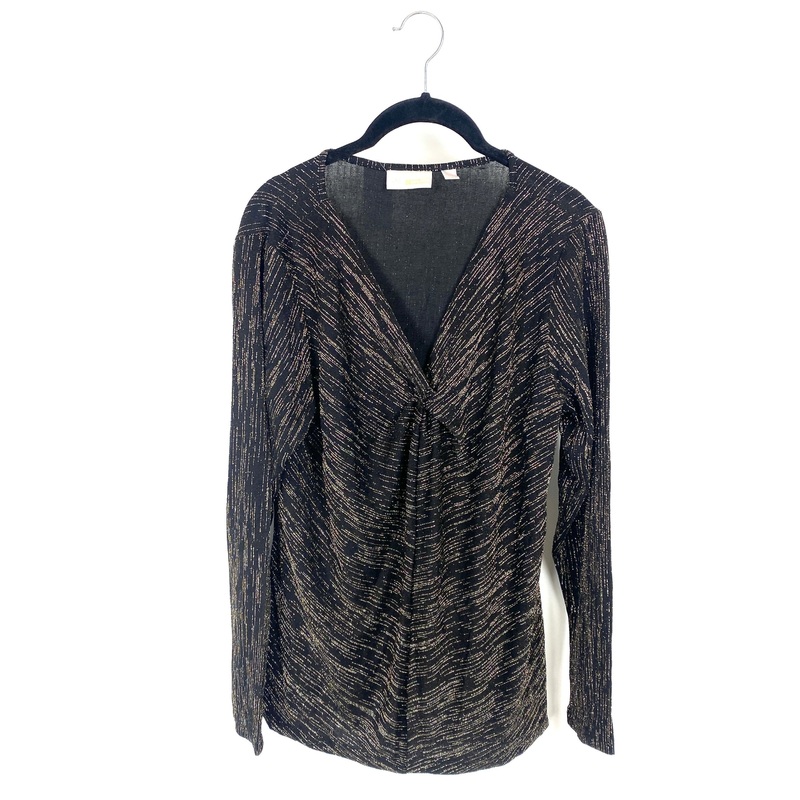 Black and Gold Metallic Top – Medium/Large