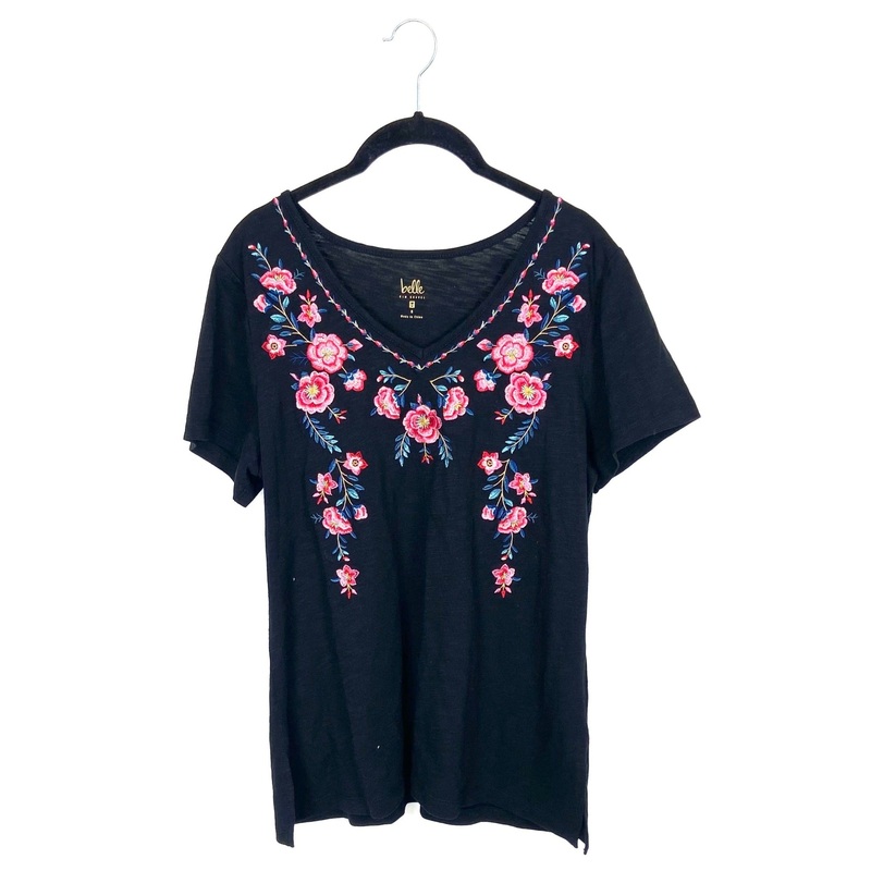 Black Lace Floral Blouse – Small/Medium