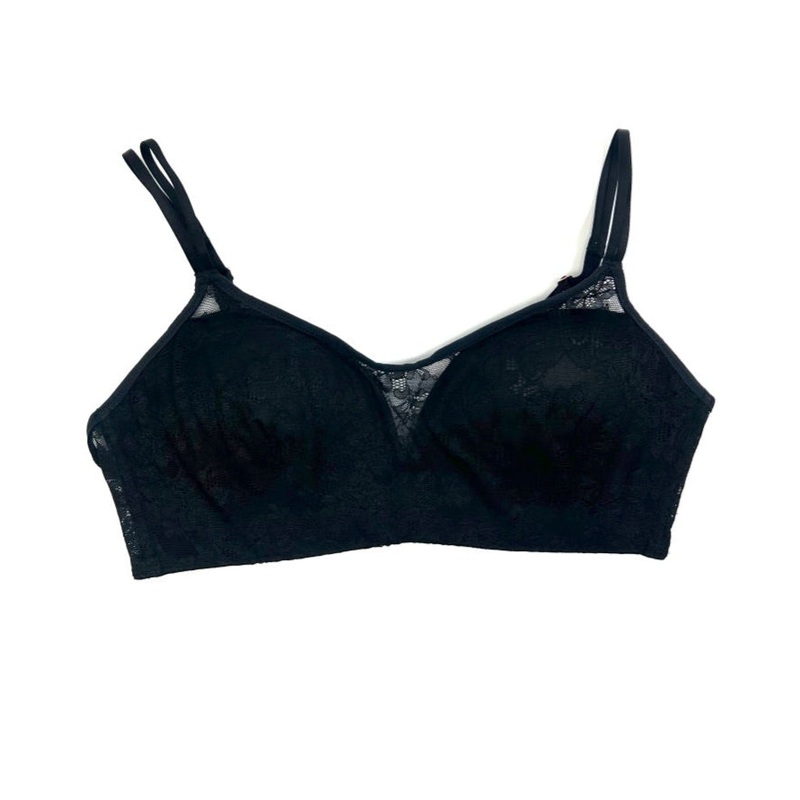Black Lace Overlay Padded Bra – Size 34D