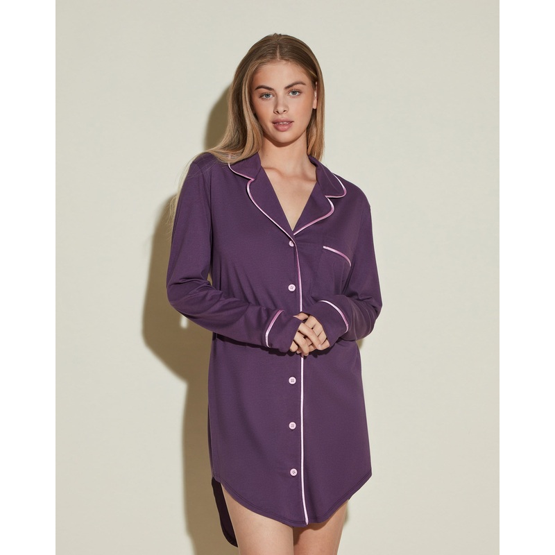 Camicia Da Notte Zaadi Purple/Neela Flower XS
