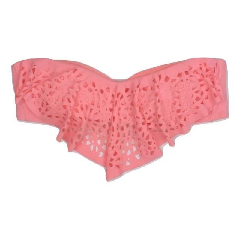 Coral Ruffle Bikini Top – Large