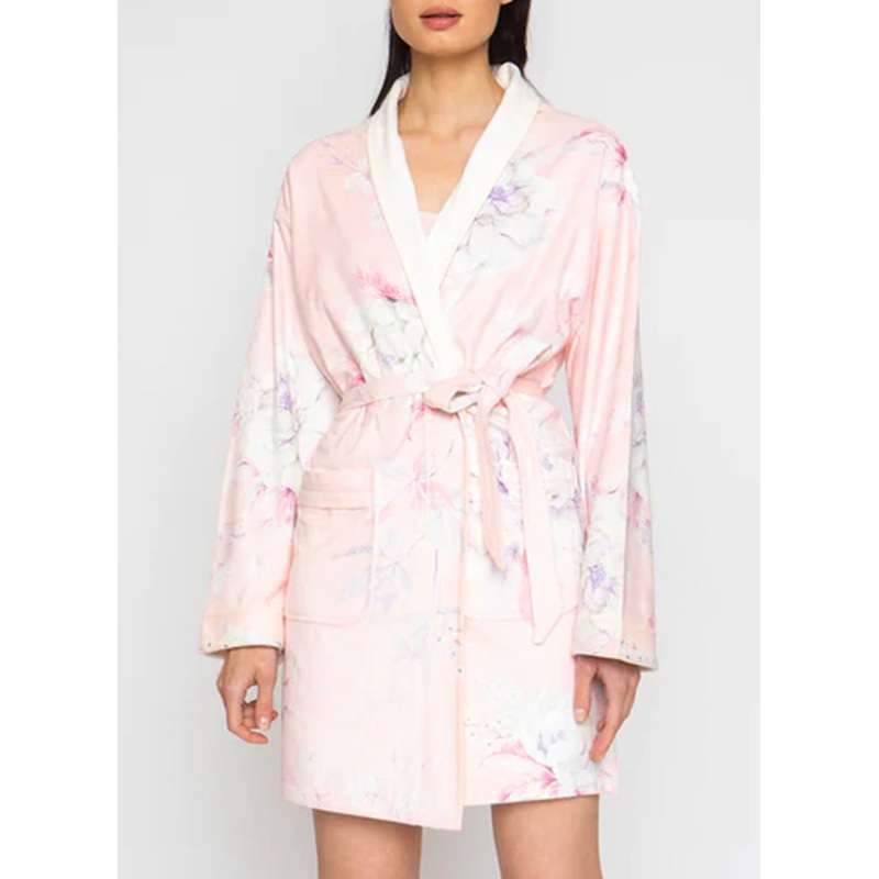 Le Reve en Rose Pink Short Robe Pink O/S