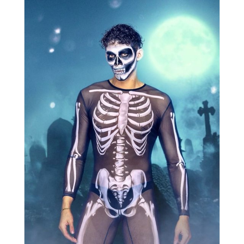 Sexy Skeleton Costume Black/White Small