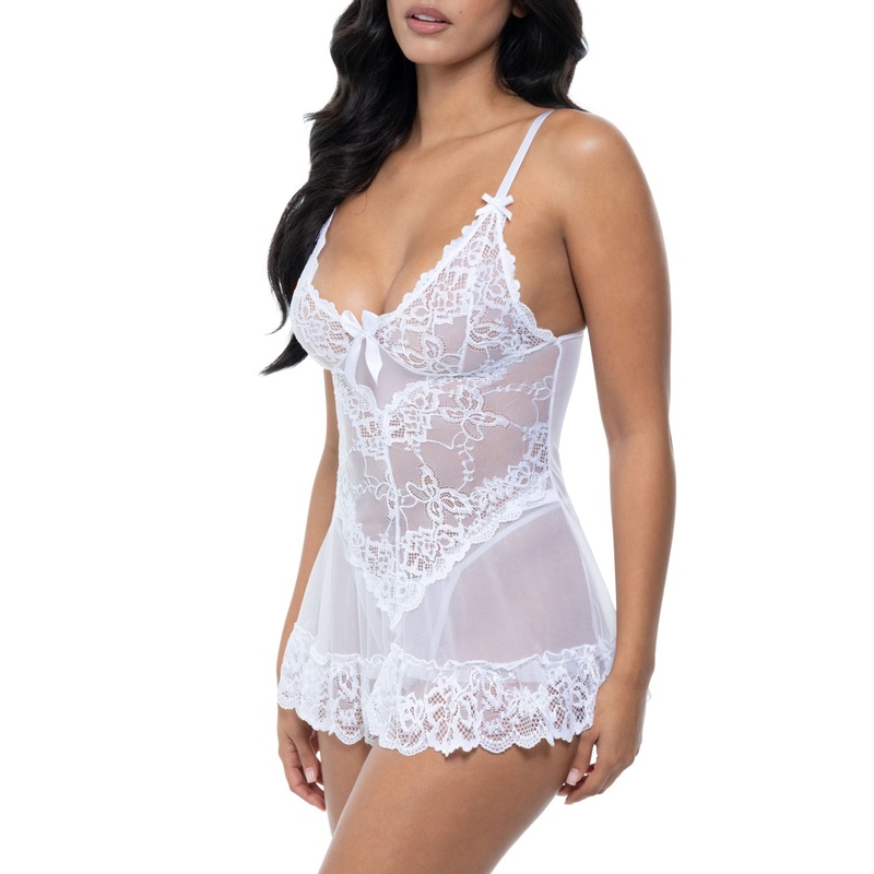 Valentine Lacey Babydoll – 2139 – White WHITE S