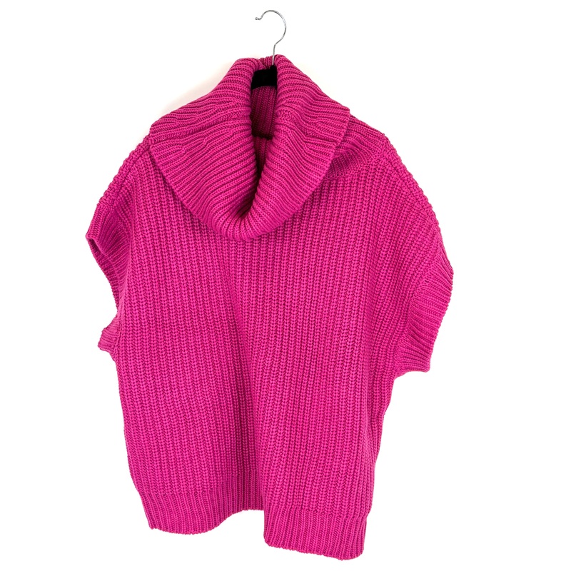 Hot Pink Sleeveless Turtleneck Sweater – Size 6/8