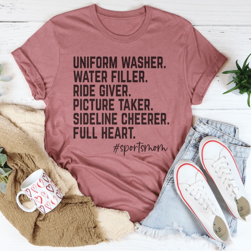Sports Mom Tee Black Heather S