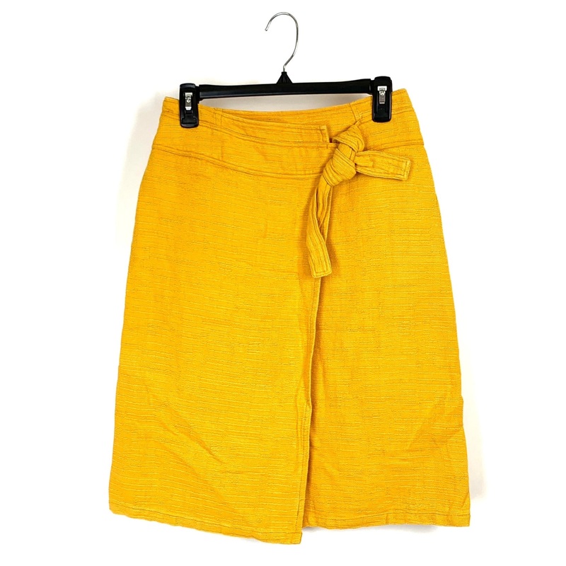 Yellow Mid Length Wrap Skirt – Size 4