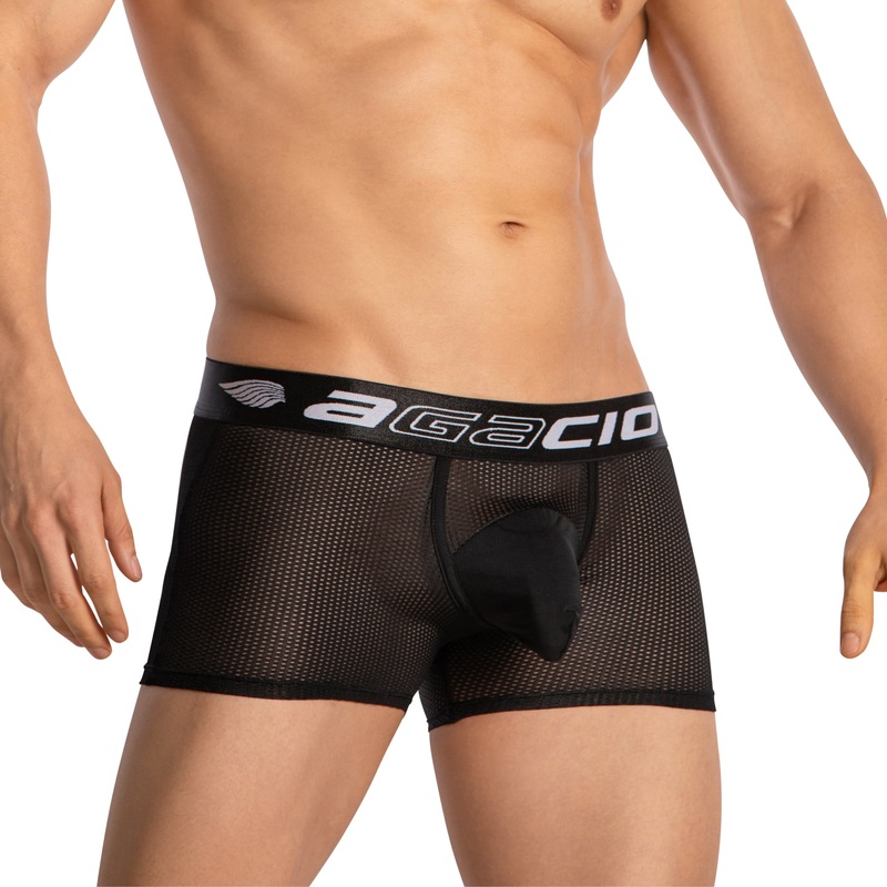 Agacio Boxer Mesh Trunks with Pouch AGG085 S Baby Blue
