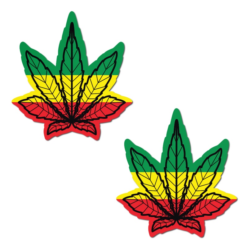 Indica Pot Leaf: Rasta Weed Nipple Pasties by Pastease o/s
