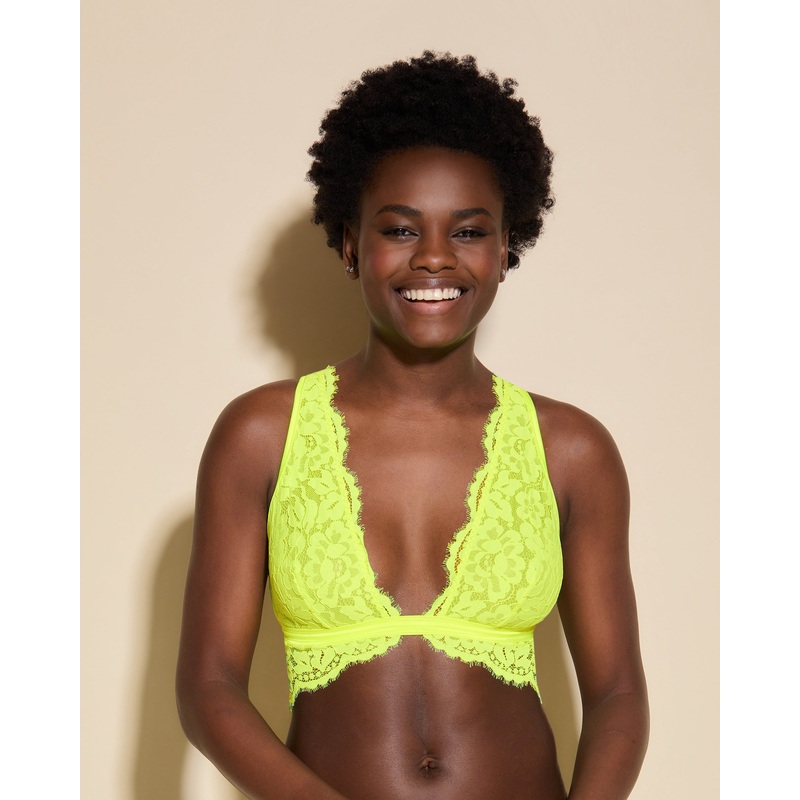 Tall Triangle Bralette Neon Yellow S