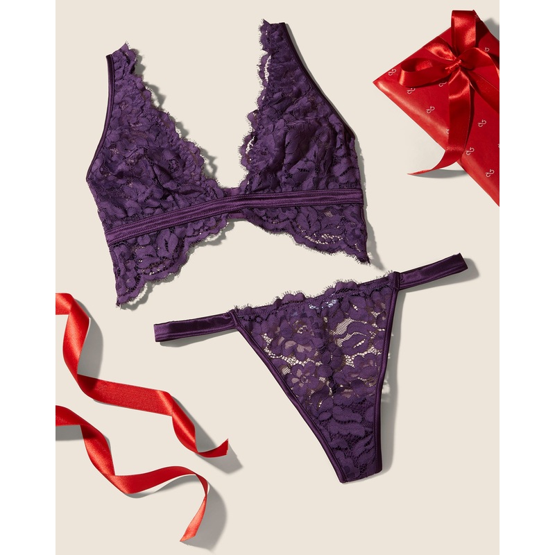 Bralette & G-String-Set Zaadi Purple S