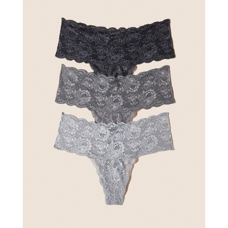 Comfie Thong 3 Pack Dogry Platinum Antracite S/M