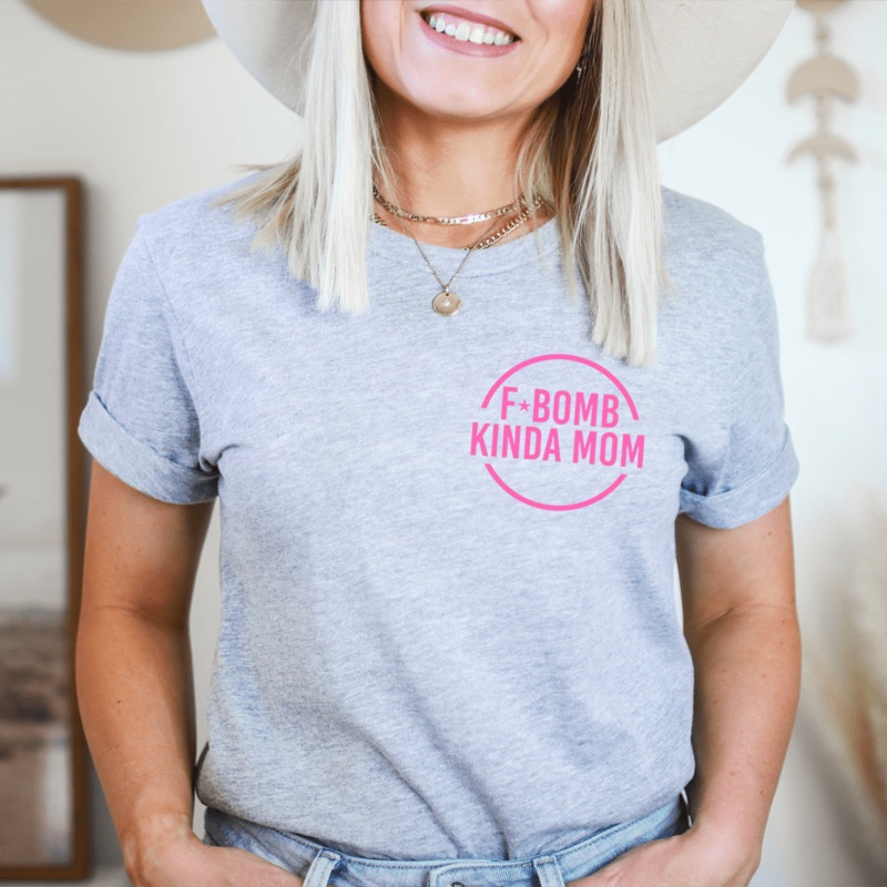 F Bomb Kinda Mom Tee Black Heather S
