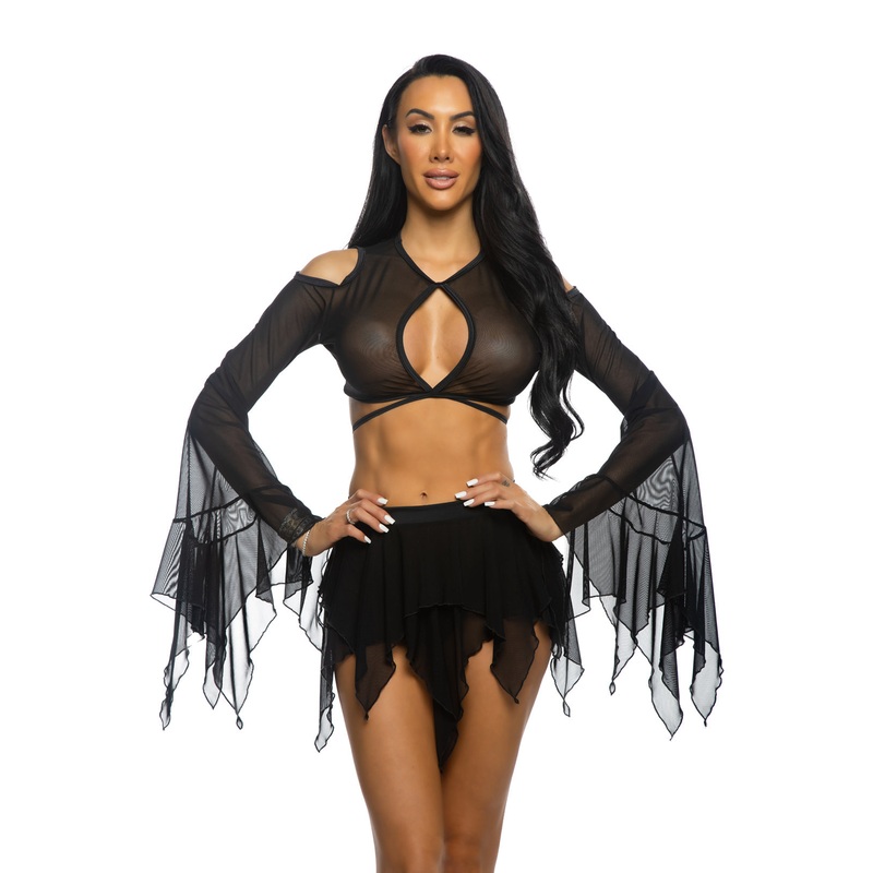 Mesh Flow Skirt Black S/M