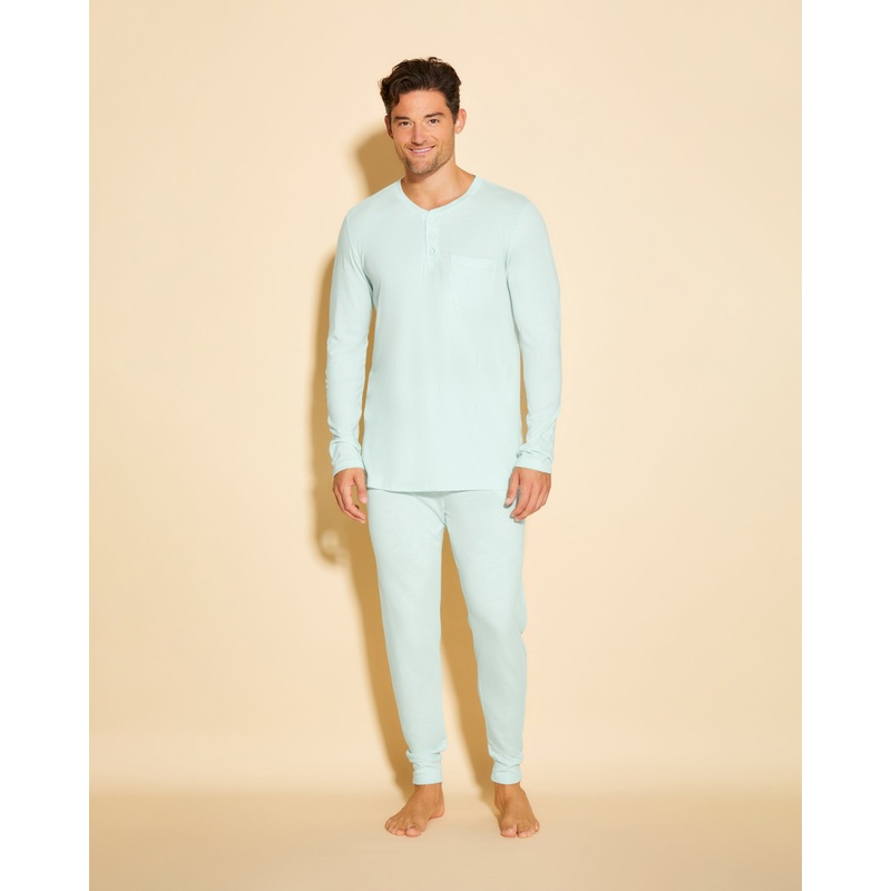 Pigiama Da Uomo Con Top Henley E Pantaloni  Jogger Lagoon Mint S