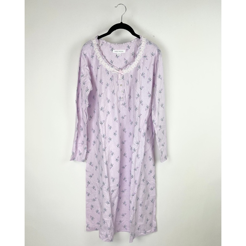 Purple Floral Sleepwear Dress – Extra Small