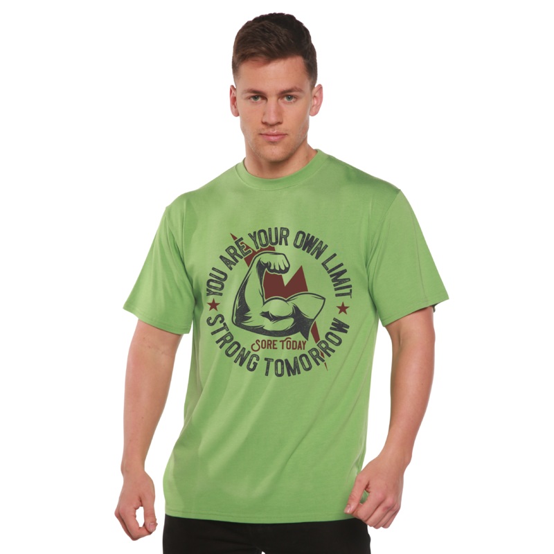 Strong Tomorrow Men’s Bamboo Viscose/Organic Cotton Short Sleeve Graphic T-Shirt Medium Black