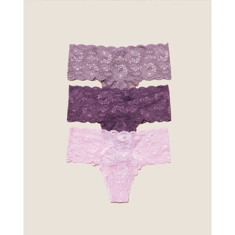 Tanga Comfie, 3Er-Pack Zaadi Purple Himalayan Sky Neela Flower S/M