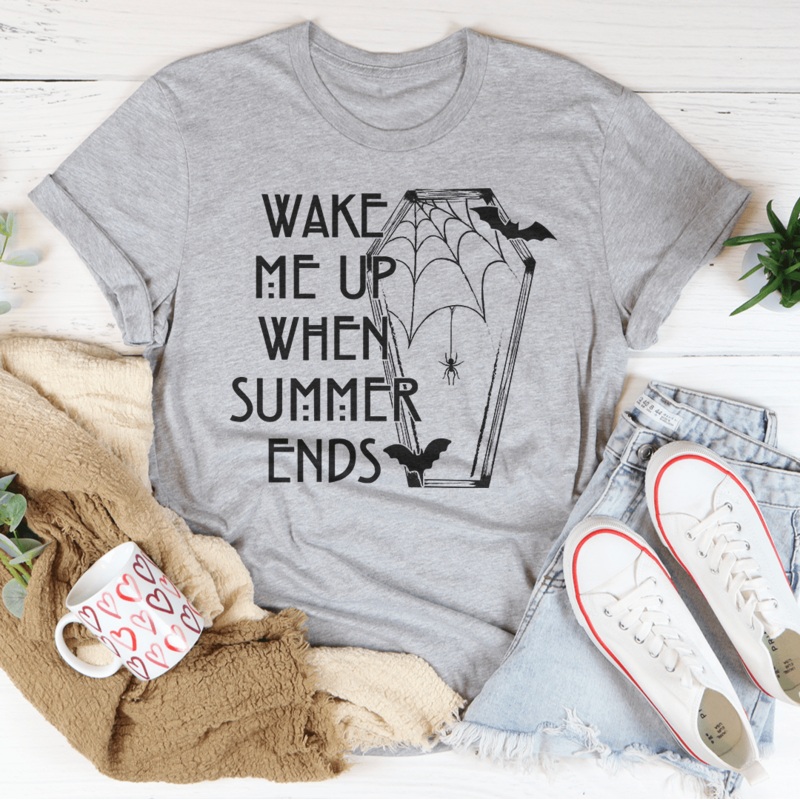 Wake Me Up When Summer Ends Tee Athletic Heather S