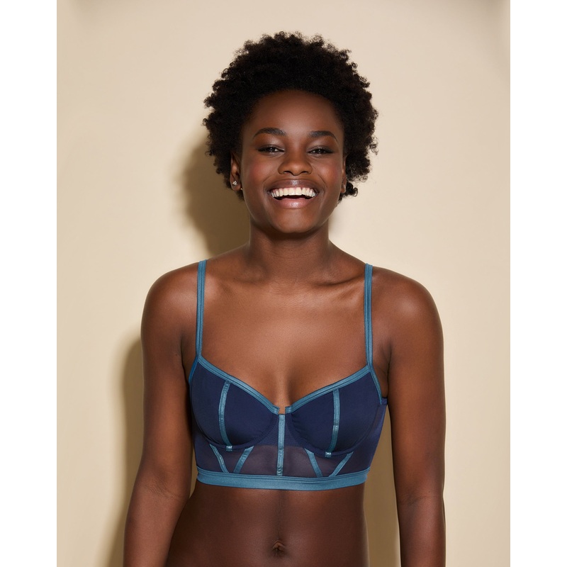 Balconette Longline Bgel-Bra Nocturnal Blue/Malawi 70B