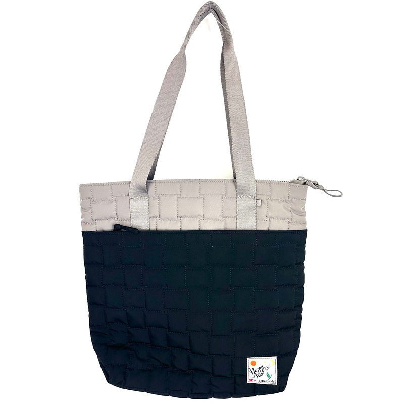 Black and Gray Textured Tote Bag