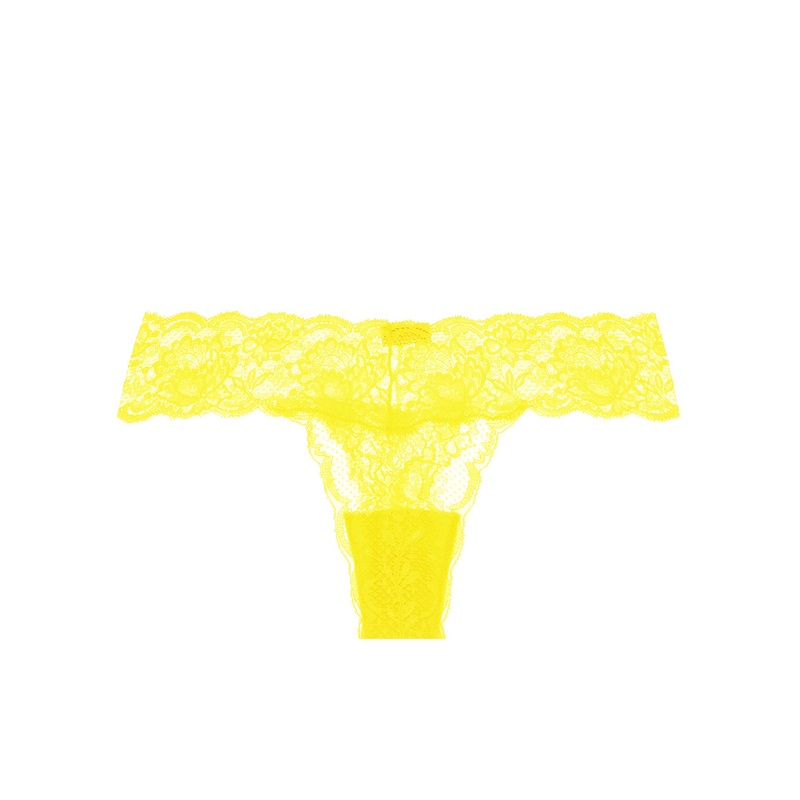 Cutie Low Rise Thong Neon Yellow One Size
