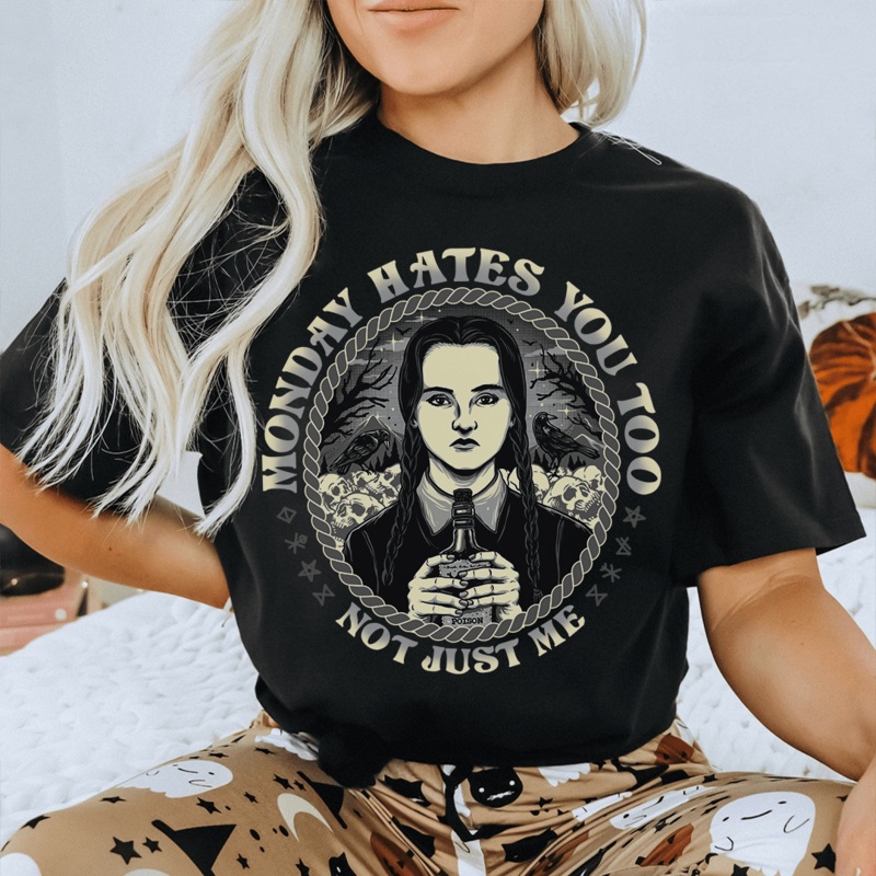 Monday Hates You Too Tee Black S