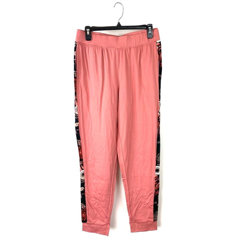 Coral with Flowers Lounge Pants – Small/Medium Small/Medium