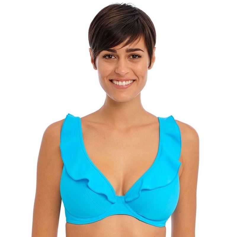 Freya Swim Jewel Cove Underwire High Apex Bikini Top – Plain Turquoise 28D