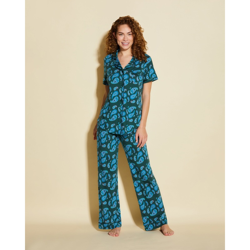 Kurzrmeliges Top & Hose Pyjama-Set Congo Paisley XS