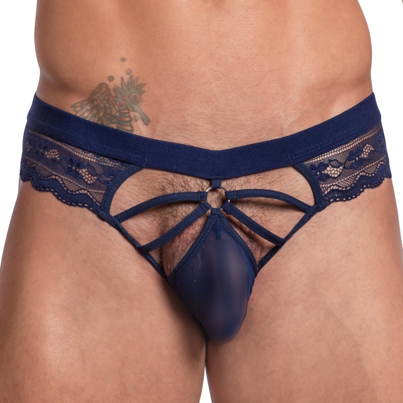 Secret Male SMI053 Steel Ring Sheer Bikini Small Black