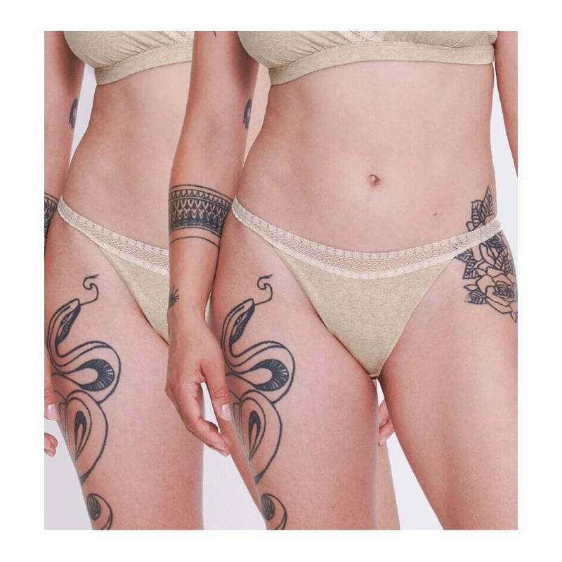 Sloggi Go Ribbed Tanga Brief 2 Pack – Grey Combination XS