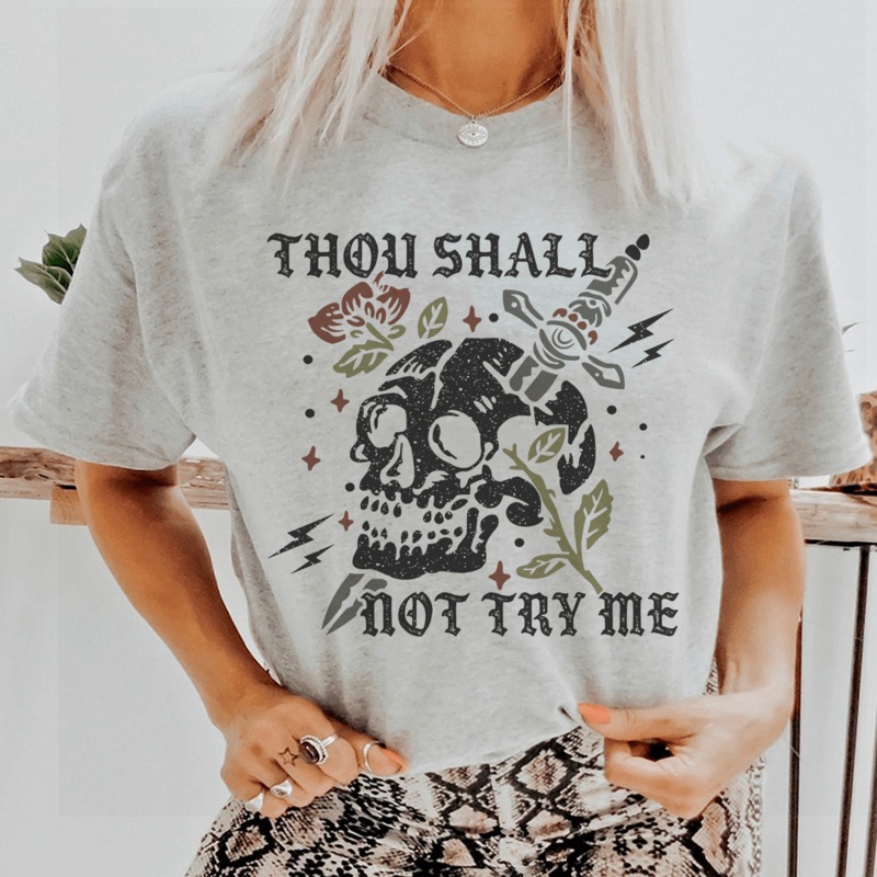 Thou Shall Not Try Me Tee Athletic Heather S