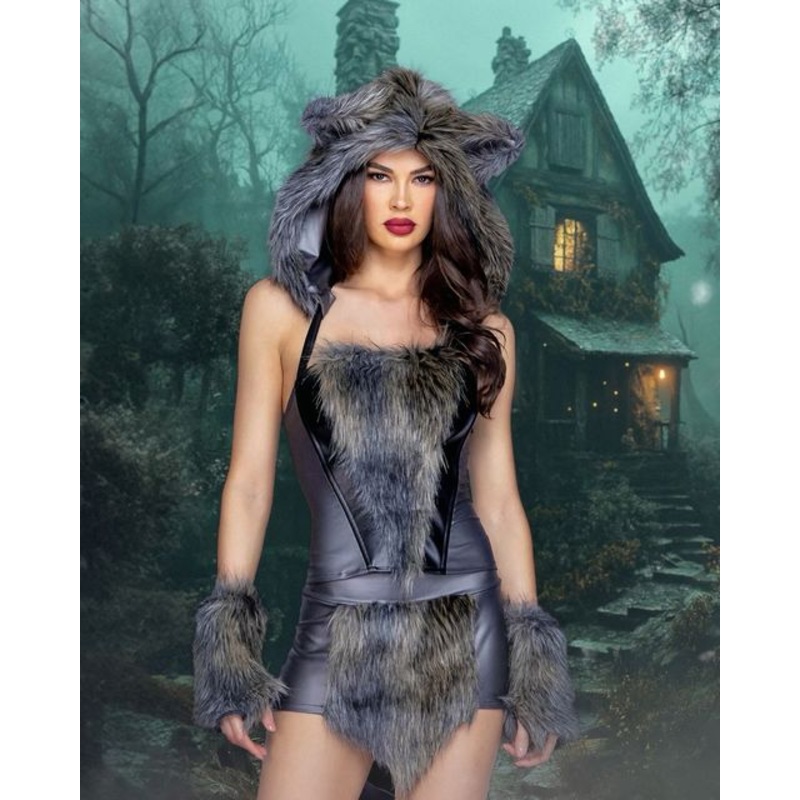 2pc Big Bad Wolf Costume Grey/Multi Small