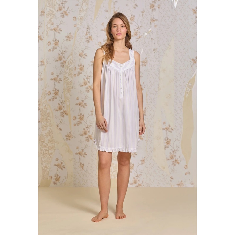 Eileen West  Ecovero Rayon Chemise Montauk Stripe Small Montauk Stripe
