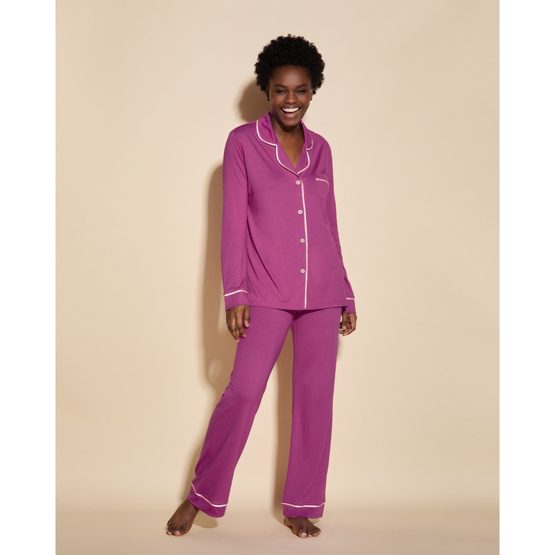 Langrmeliges Top & Boxer Pyjama-Set Cape Fuchsia/Fiore XS