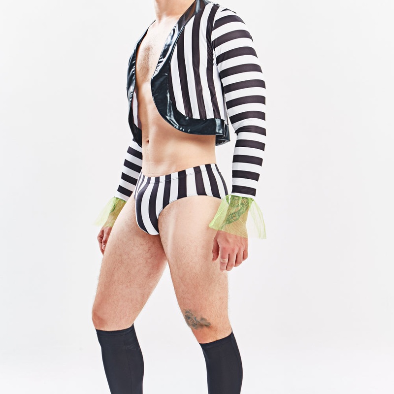 Miami Jock Beetlejuice Men’s Sexy Halloween Costume and Suite MJT009 Small/Medium Black