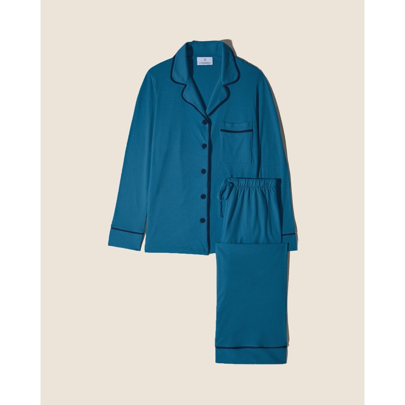 Pigiama Petite Con Top A Maniche Lunghe E Pantaloni Mirtillo/Navy PS