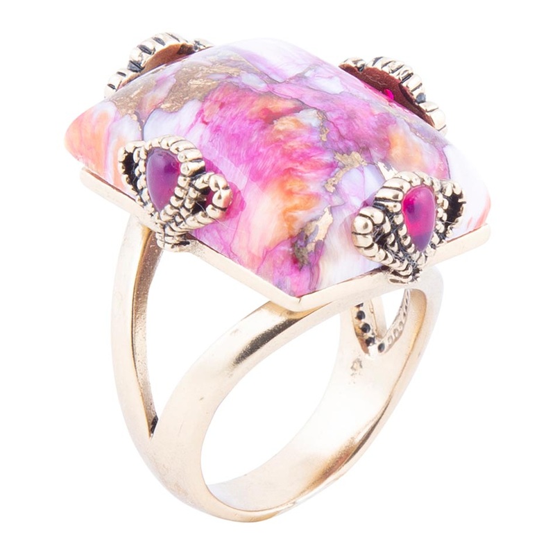 Prismatic Pink Spiny Oyster Matrix Statement Ring 7