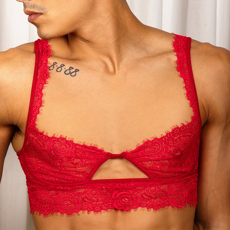 Secret Male SMA013 Low Cut Bra Small Black