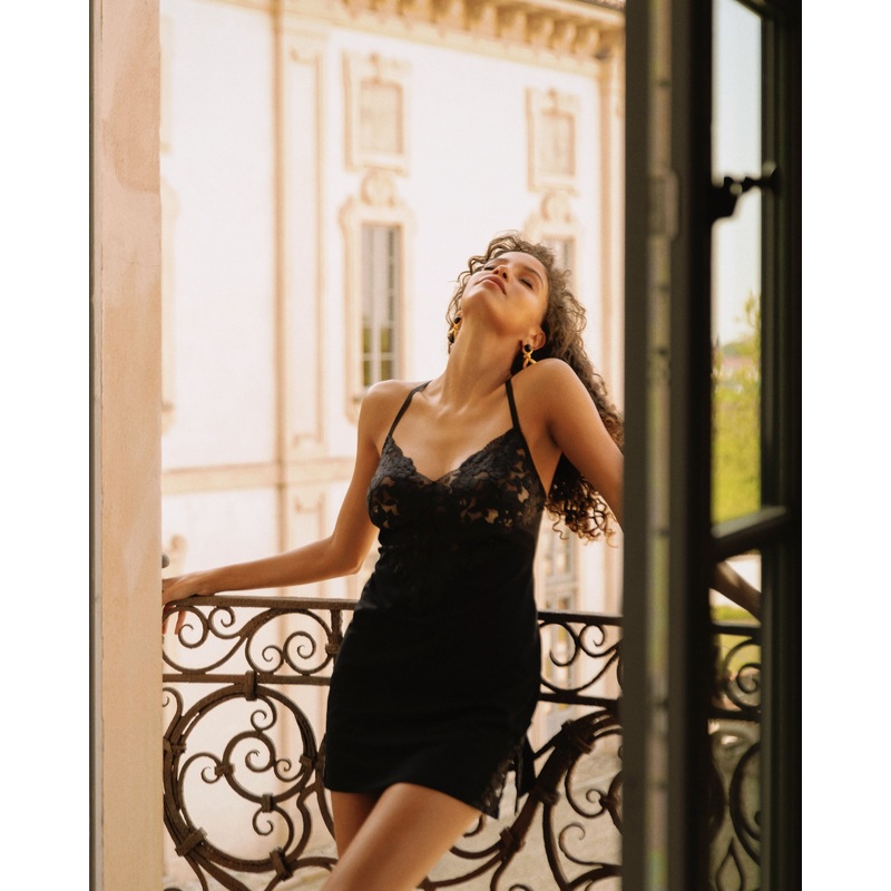 Sottoveste In Cotone Nero S