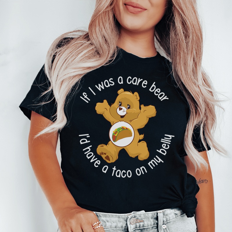 Taco Bear Tee Black Heather S