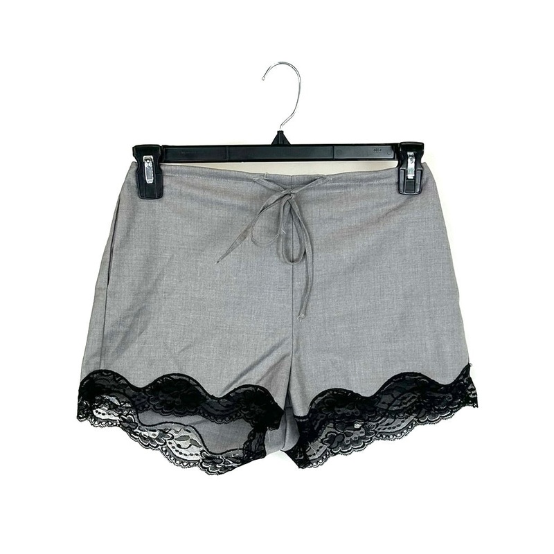 Grey Laced Hem Shorts – Small