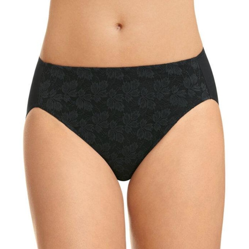 Jockey No Ride Up Microfibre and Lace Hi Brief – Black S
