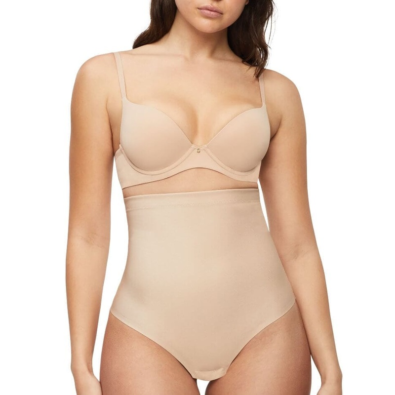 Nancy Ganz X-Factor High Waisted Thong – Warm Taupe XS