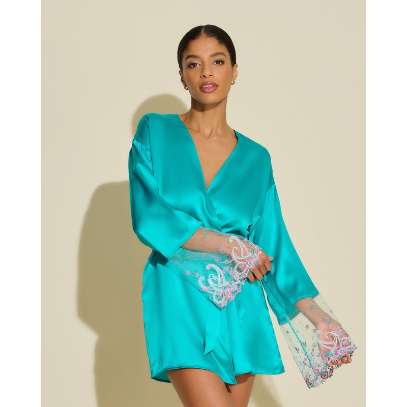 Silk Robe Addy Green S