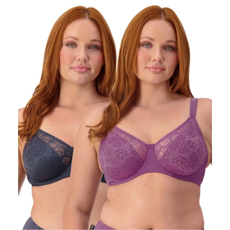 Triumph Lacy Minimizer 2 Pack Bra – Nuit/Amethyst 32DD
