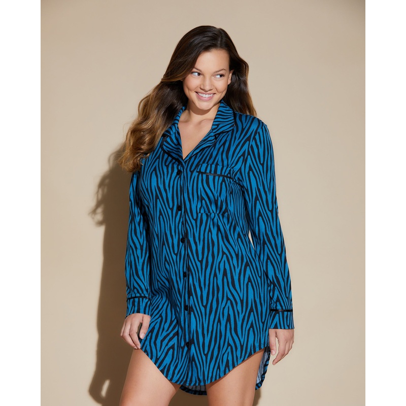 Bedrucktes Nachthemd Zebra Malawi/Black XS