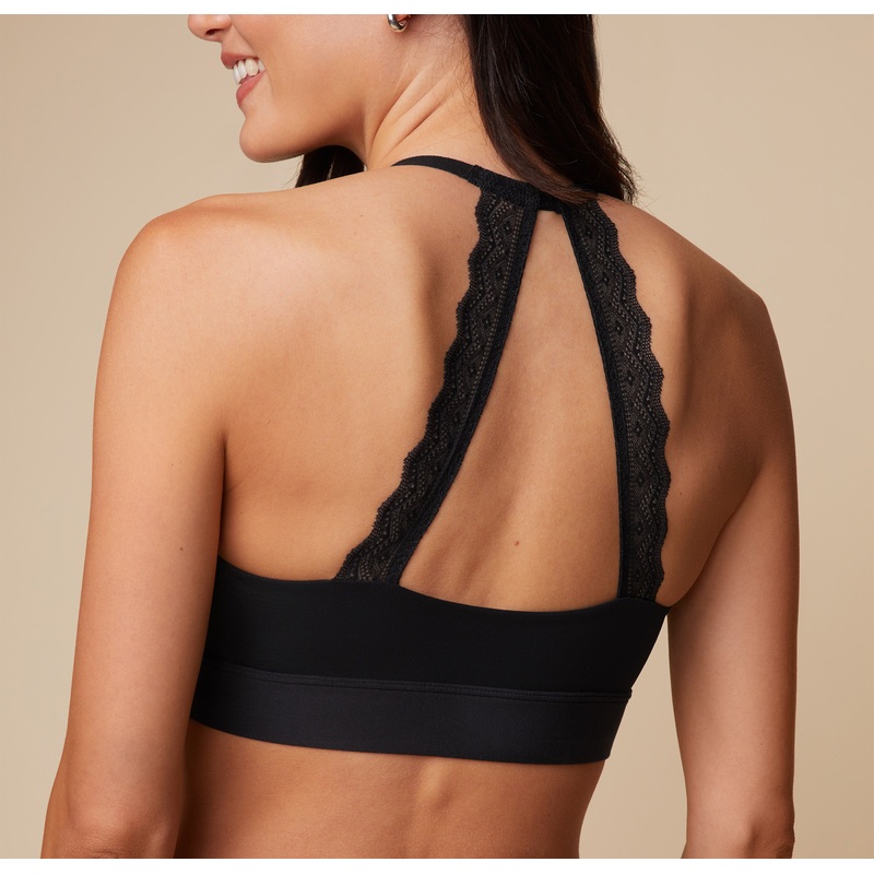 Bliss Lace Halterneck Bralette – Black Black XS